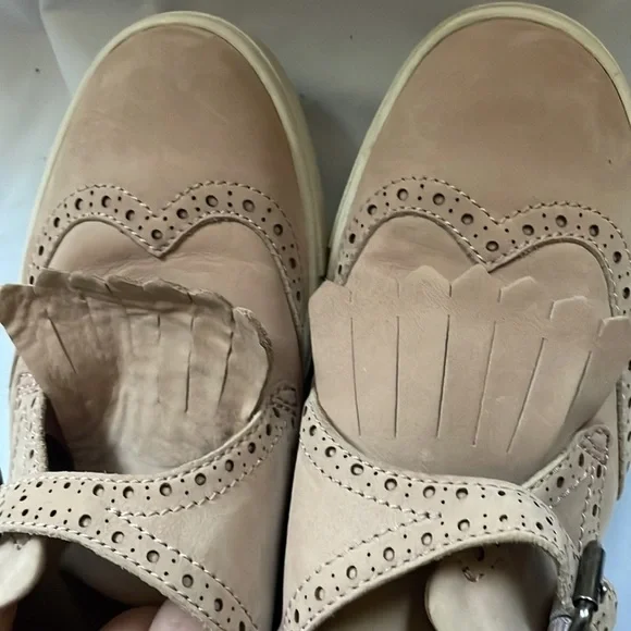 Frye Gemma Kiltie Brogue Monk Strap Sneakers Blush Pink size 7.5